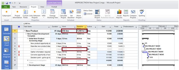 Microsoft Project 2010 Feature Rally: Inactive Tasks