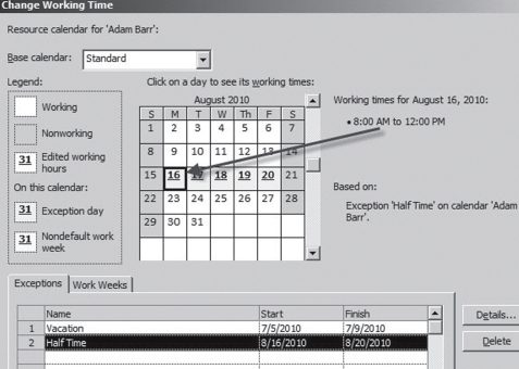 When Are You Working? Updating a Resource Calendar