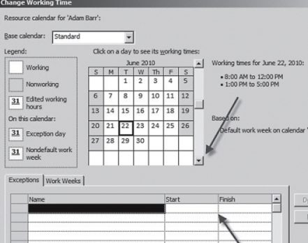 When Are You Working? Updating a Resource Calendar