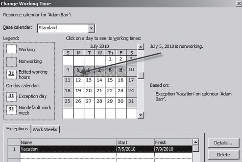 When Are You Working? Updating a Resource Calendar