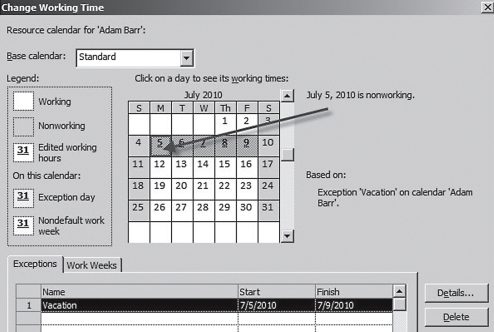 When Are You Working? Updating a Resource Calendar