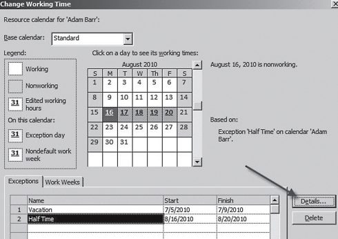 When Are You Working? Updating a Resource Calendar