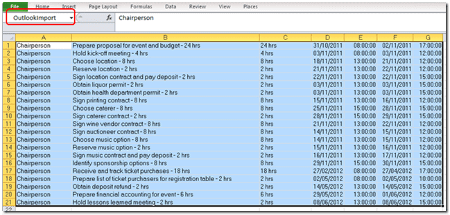 Exporting Tasks from Project into Your Outlook Calendar