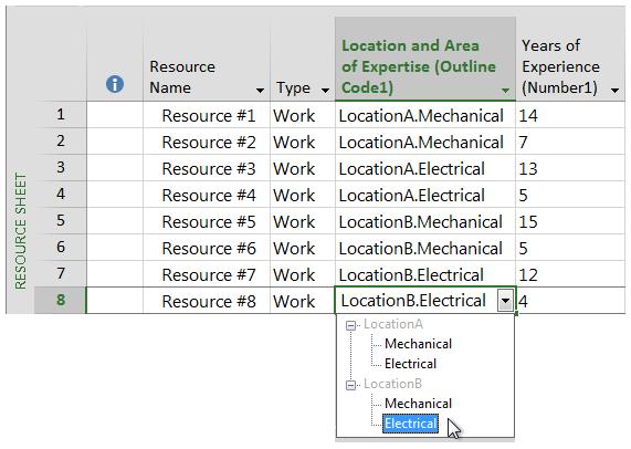 Using Interactive Filters in the Assign Resources Dialog Box