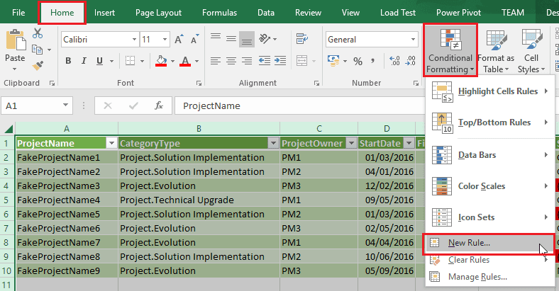 Conditional Formatting Excel Pivot Table
