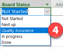 project task board view