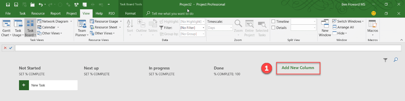 Setting up Column Names and Board Options