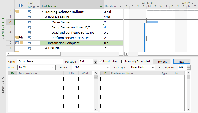 Using the Task Entry View