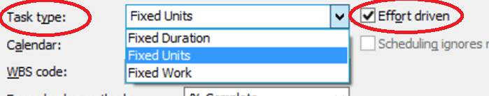 effort driven checkbox.