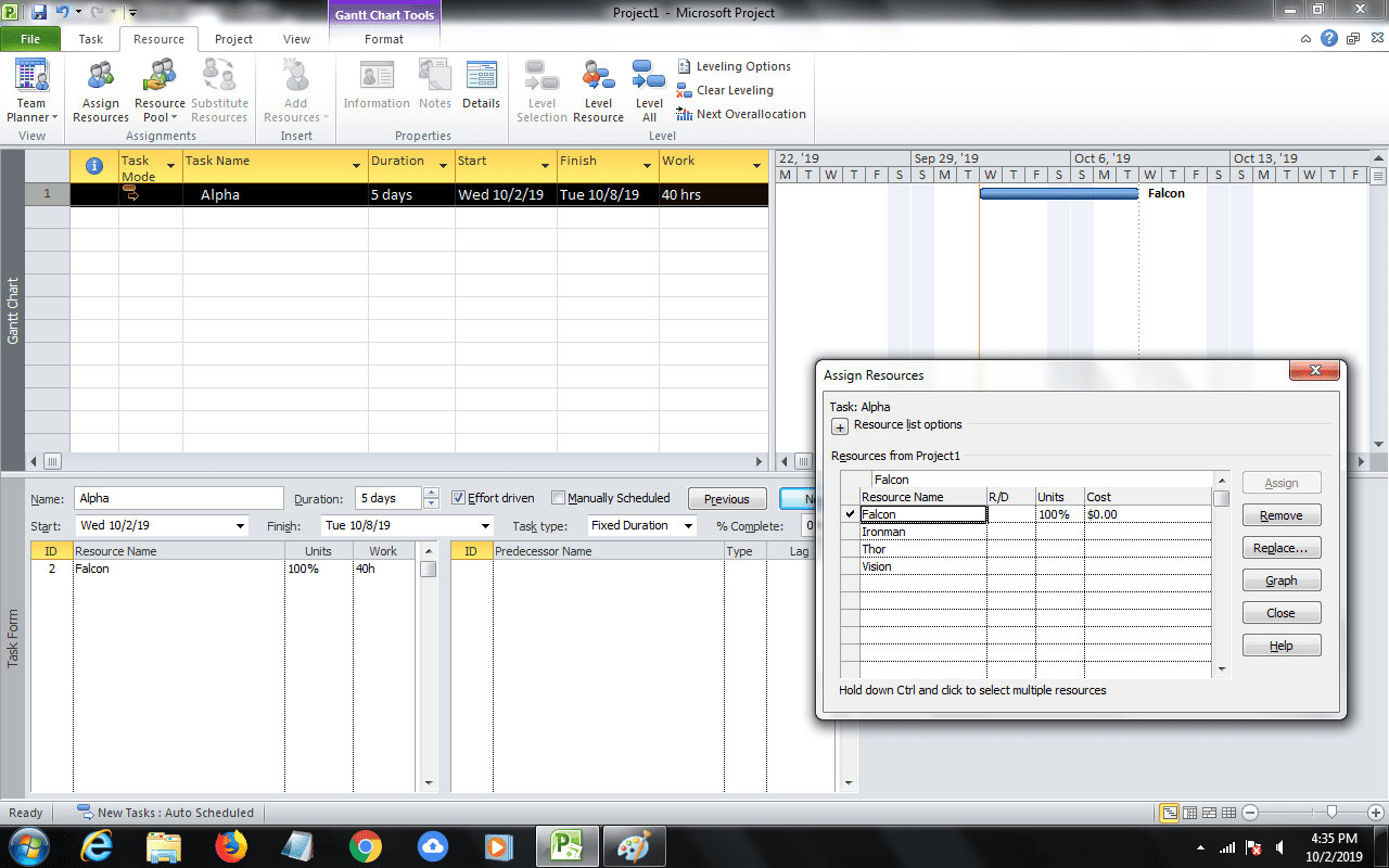 Gantt chart tool