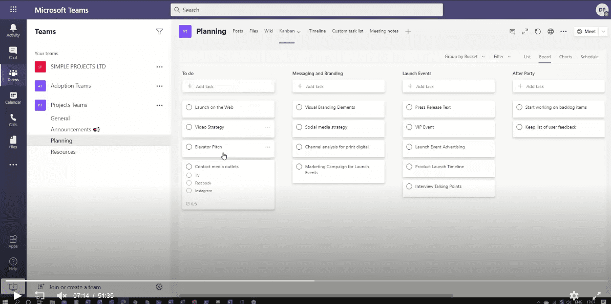 Using microsoft teams for project management