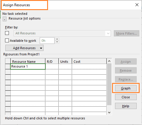 resource assignments in ms project