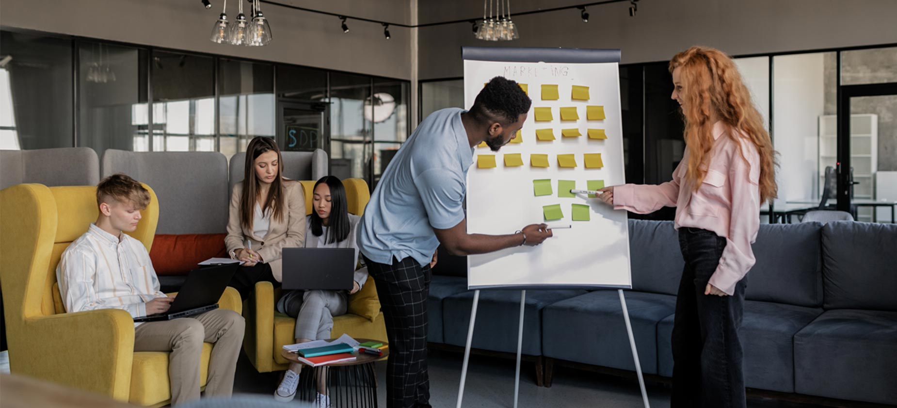 Product Management Profesionals standing
