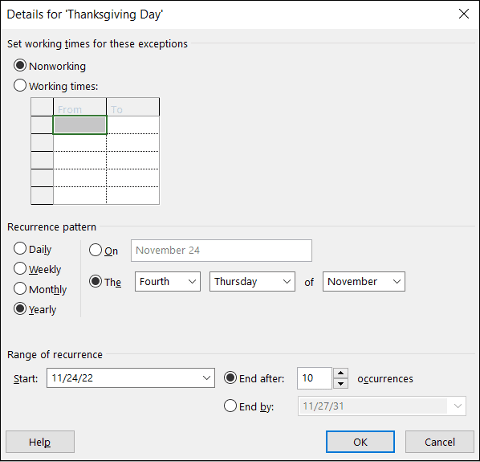 How to calculate the date of Thanksgiving day based on specific years in  Excel?