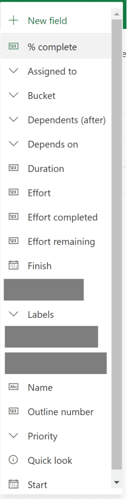project on the web limits Fields missing P4W