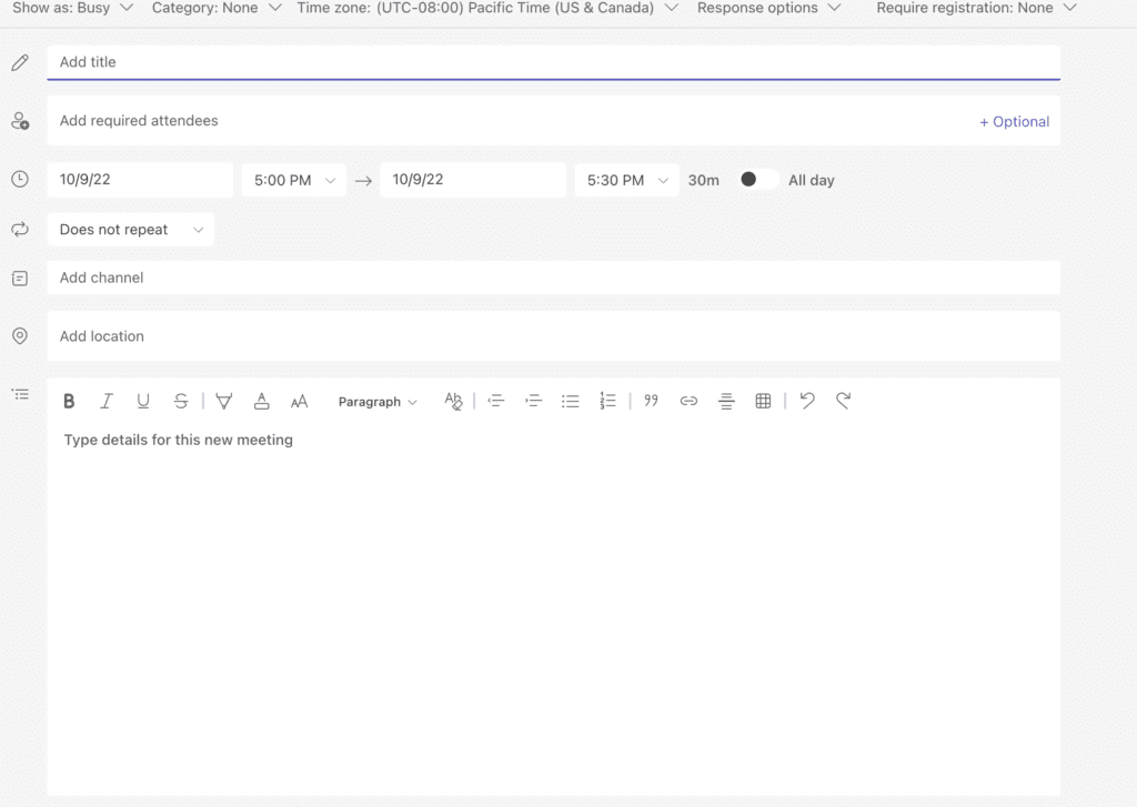 Adding Meeting Details
