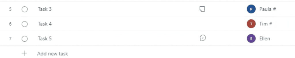 Message Icon in Tasks