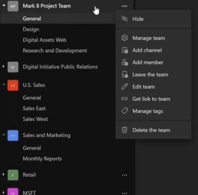 MS Teams Team Management
