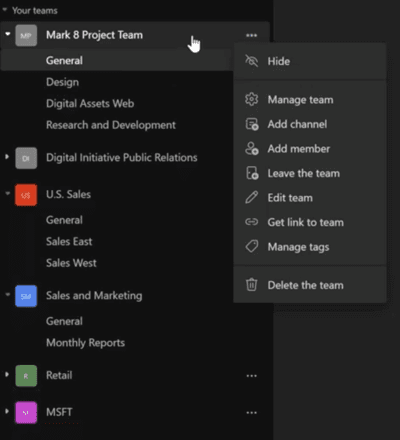 MS Teams Team Management
