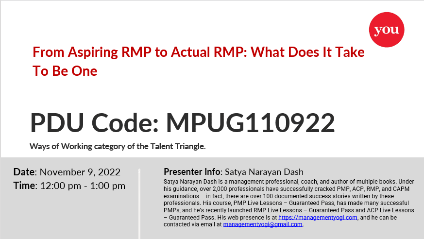 From Aspiring RMP to Acutal RMP - What does it take to be one