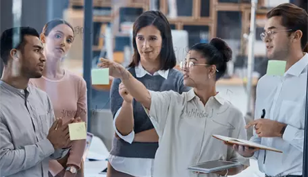 People managing a project