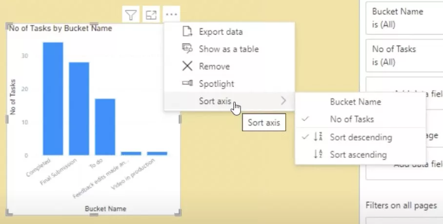 How to sort your data on the Stacked Chart Axis in Power BI