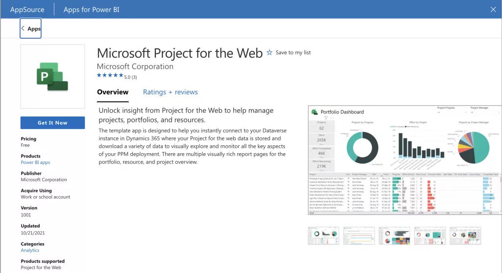 Microsoft Project for the web App 