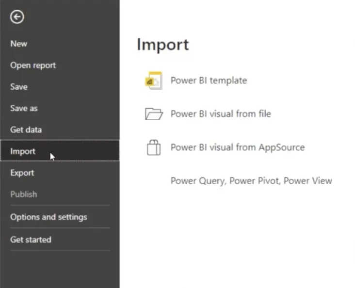 Import Template into Power BI