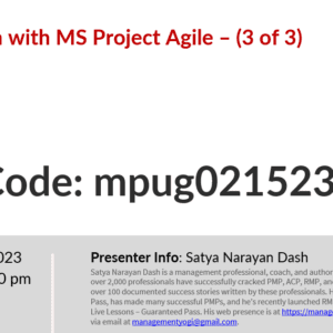practical scrum with MS Project Agile webinar