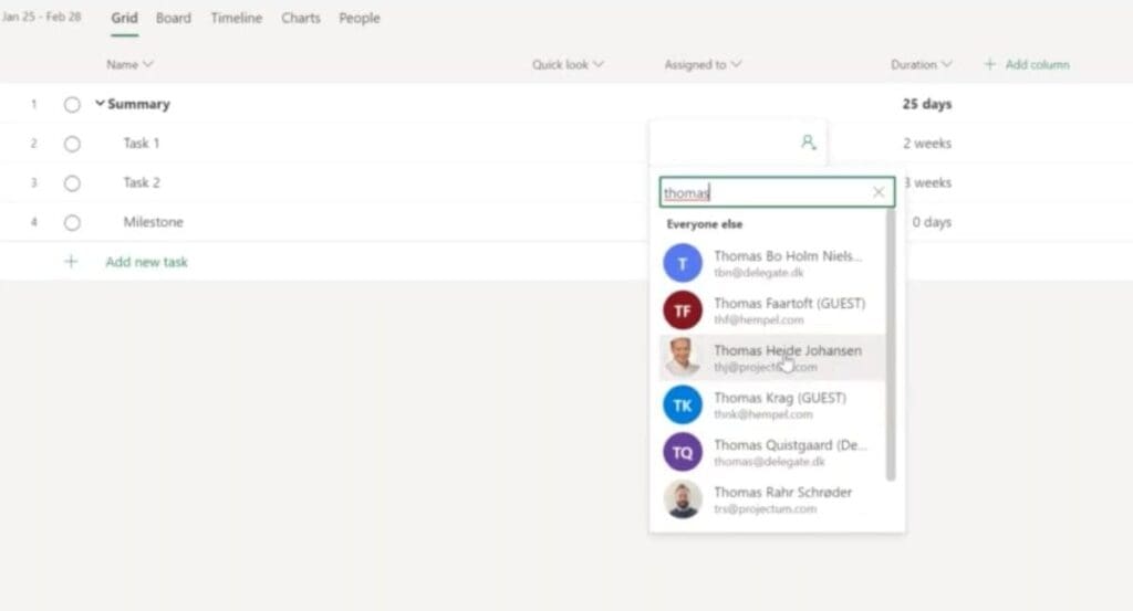 Integration Using Project for the web Within Microsoft Teams