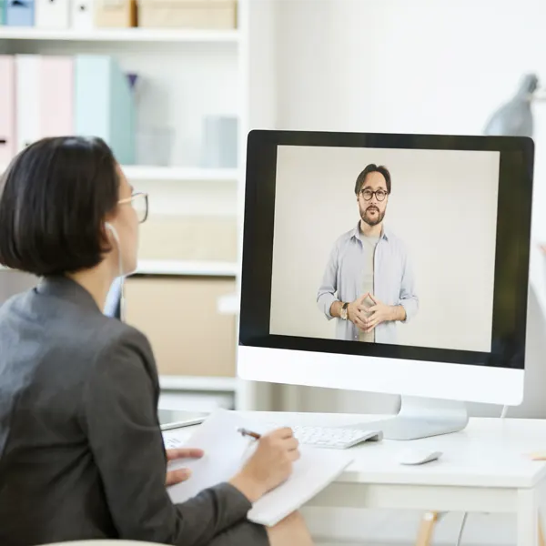 Women watching distance learning