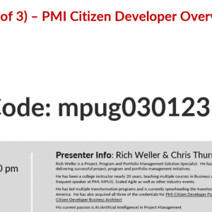 Digital PMO Citizen Developer Overview