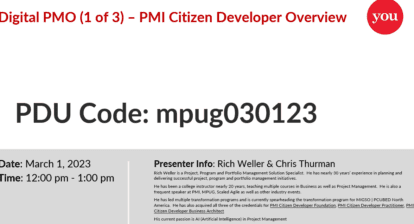 Digital PMO Citizen Developer Overview