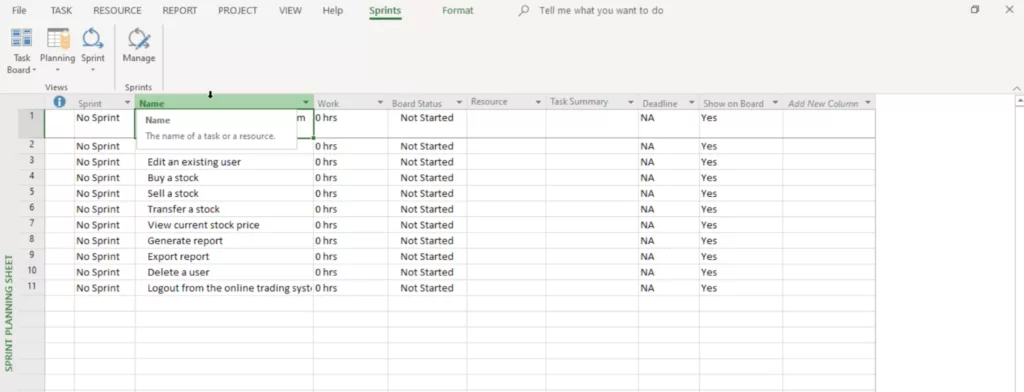 backlog reflected in the sheet view.