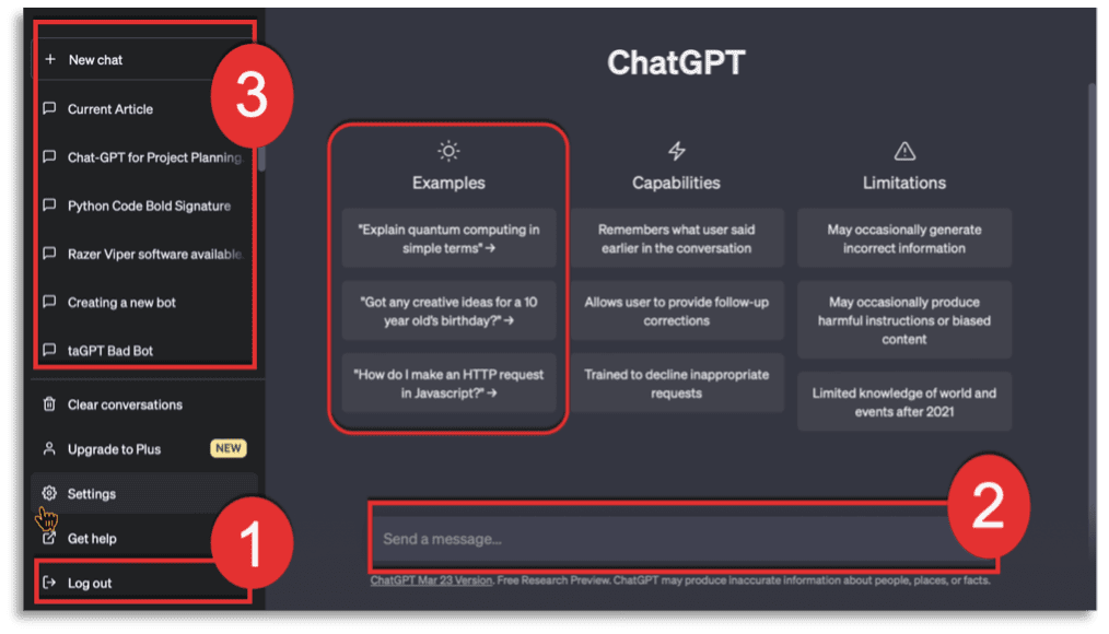 Figure 3. The Chat GPT Interface 