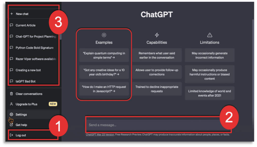 Figure 3. The Chat GPT Interface