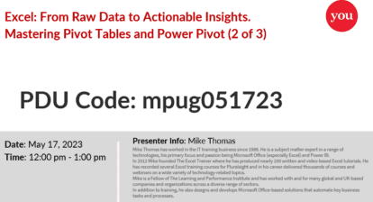 Pivot Tables and Power Pivot