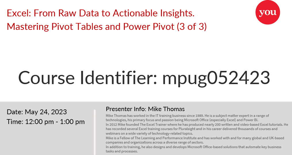 Power Pivot & DAX Language