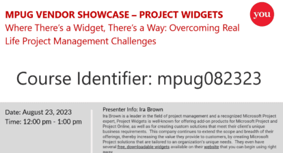 2023 MPUG Vendor Showcase Project Widgets