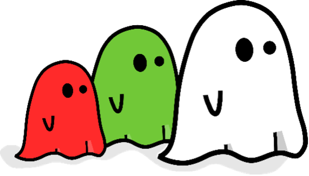 Illustration of spooky ghosts.