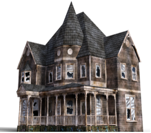 Spooky haunted house.
