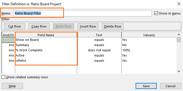 Creating the retro board filter.