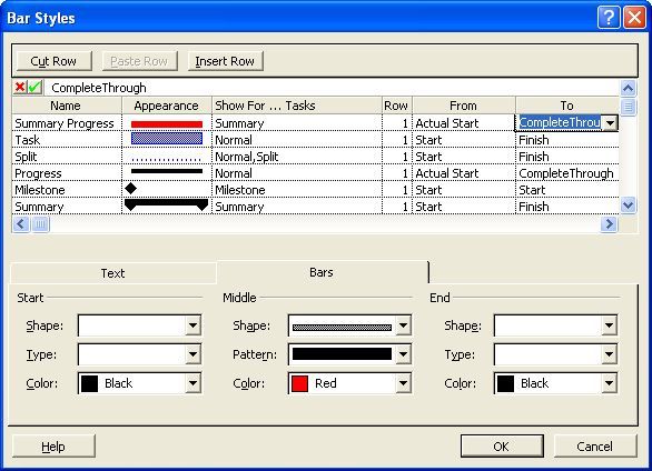 How to show progress on a summary task mpug