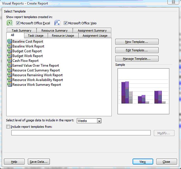 microsoft project report templates